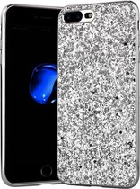 Apple iPhone 7 Plus - 8 Plus Backcover - Zilver - Glitters - Hard PC Hoesje