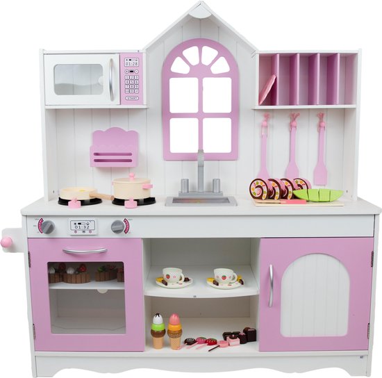 douche Redding Previs site Sava XL 110CM Houten speelgoed keuken Aanbieding Met Gratis Cake Snijden en  Voedsel... | bol.com
