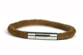 IbizaMen - bruin leer vintage - 6mm - rvs sluiting - 21cm