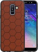 Bruin Hexagon Hard Case voor Samsung Galaxy A6 Plus 2018