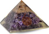 Orgoniet Piramide - Amethist met Kristal - Groot