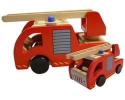 Playwood Brandweerauto - Hout - Rood
