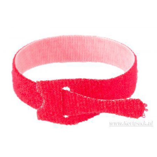 Velcro One-wrap Strap Klittenband rood 20 mm x 200 mm. 25 stuks + Kortpack pen (098.0605)