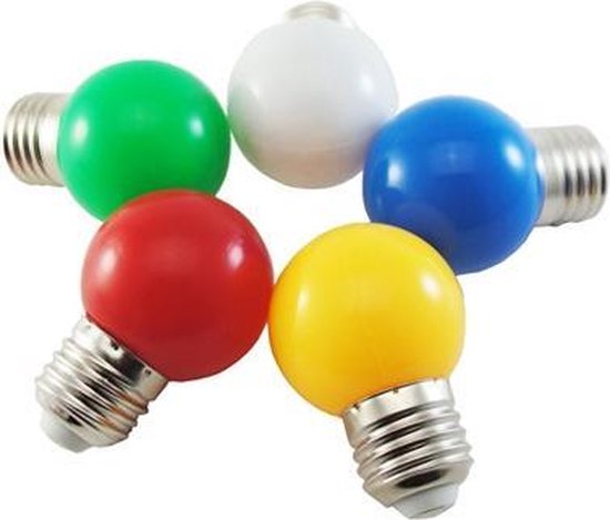 seinpaal Ontslag Pelgrim RELED Gekleurde LED lampen - E27 - 1W - IP44 - 5 stuks | bol.com