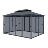 El Jardin | Antraciet | Insectennet- 400 x 300 cm | Voor paviljoen 6 poten | Gaas | Ritssluiting