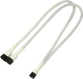 Nanoxia 900400002 kabeladapter/verloopstukje 2 x 3-pin molex 3-pin molex Wit