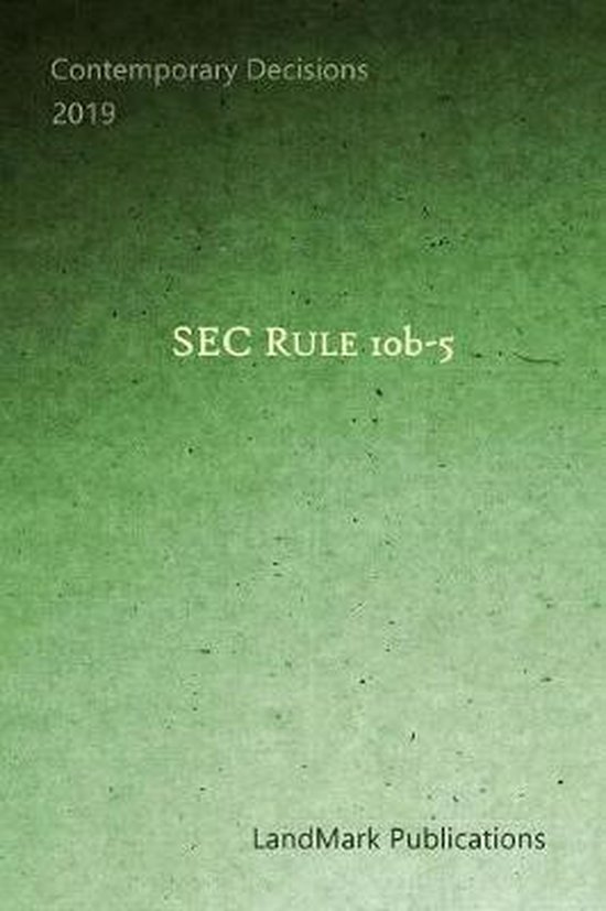 SEC Rule 10b-5 - cover