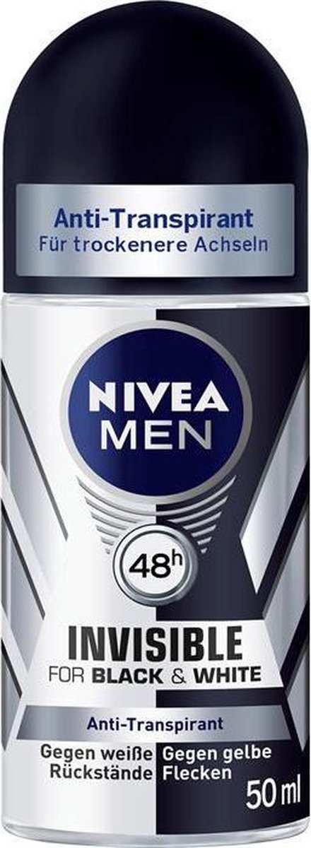 Goedkoopste Nivea For Men Roll-On Anti-Transpirant Invisible Black & White - 50 ml