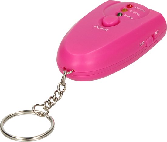 Alcohol Tester voor Testen op Alcohol met Sleutelhanger – Roze | Ademtest | Alcoholtest | Draagbare Blaastest