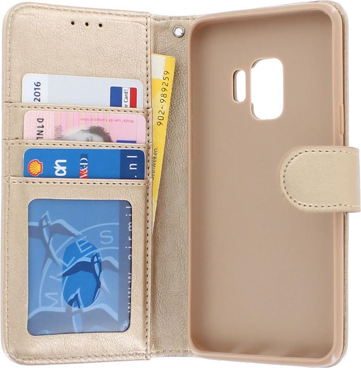 Samsung Galaxy S9 Portemonnee hoesje goud