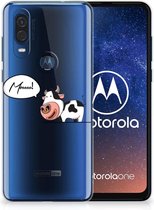 Motorola One Vision Telefoonhoesje met Naam Cow