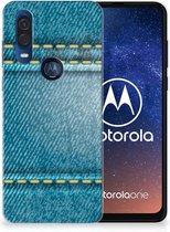 Coque Téléphone pour Motorola One Vision TPU Bumper Silicone Étui Housse Jeans