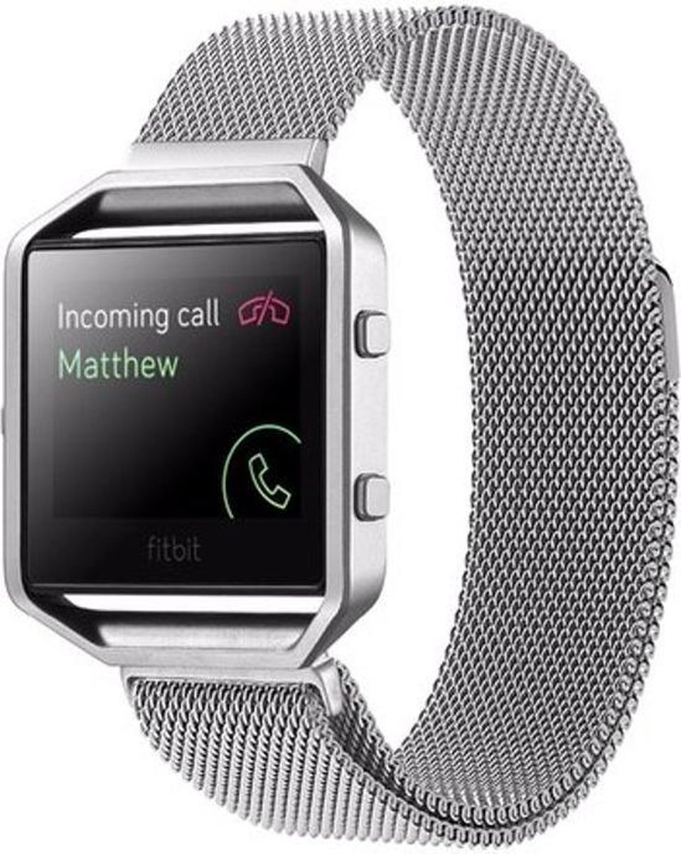 Milanees bandje geschikt voor Fitbit Blaze - KELERINO. - Zilver