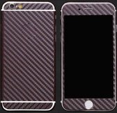 Xssive - 2x Sticker wrap Carbon Print voor Apple iPhone 6 Plus / 6S Plus - Bruin
