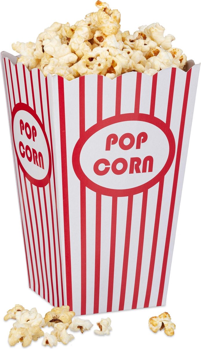 DES BONBONS & cadeaux Popcorn Sacs avec bandes bleues F Snacks 13,5 cm 