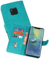 Huawei Mate 20 Pro Hoesje Kaarthouder Book Case Telefoonhoesje Groen