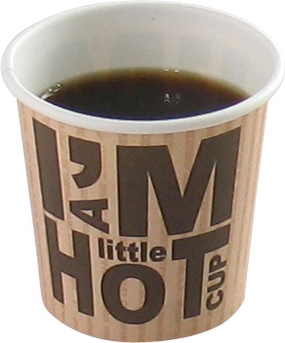 Kartonnen beker i'am little hot cup 100 ml