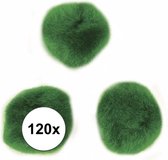 120x pompons artisanaux 15 mm vert