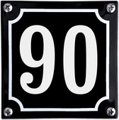 Numéro de maison en émail noir - 90
