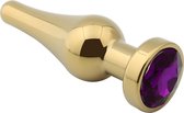 Banoch - Buttplug Lacrima Gold Purple Small - Metalen buttplug - Diamant steen - Paars