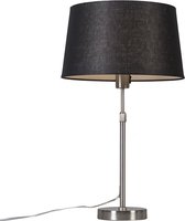 QAZQA Parte - Moderne Tafellamp met kap - 1 lichts - H 700 mm - Staal - Woonkamer | Slaapkamer | Keuken