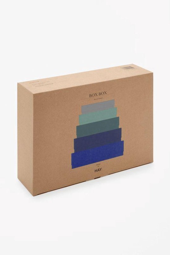 Hay - Box Box Desktop - Opbergdoos - Blauw - Set van 5 stuks | bol.com