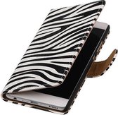 Zebra Bookstyle Wallet Case Hoesjes Geschikt voor Huawei P9 Plus Wit