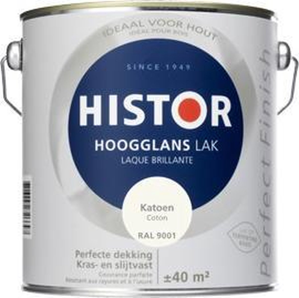 Histor Perfect Finish Lak Hoogglans 2,5 liter - Katoen (Ral 9001) – foto 4