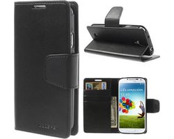 Goospery Sonata Leather case hoesje Geschikt voor: Samsung Galaxy S4 VE Black edition I9515 Zwart