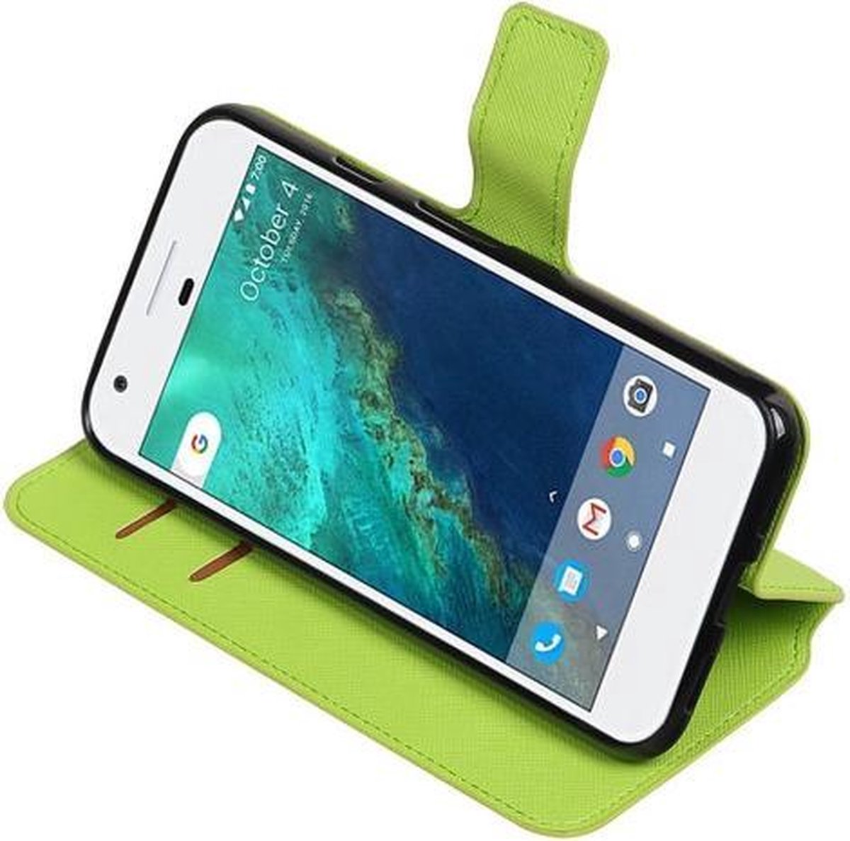 Groen Google Pixel TPU wallet case booktype hoesje HM Book