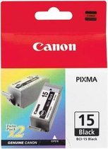 Canon BCI-15BK, 2-pack inktcartridge 2 stuk(s) Origineel Zwart