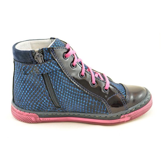 Gympen - leer - half hoog - meisje - blauw - slangenprint - maat 27 |  bol.com