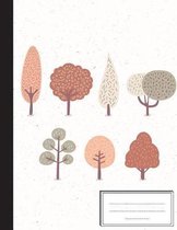 Cute Tree Drawing Sweet Pastel: Composition Notebook: College Wide Ruled Writer's Notebook for School / Teacher / Office / Student