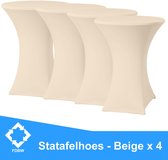 Statafelrok Luxe Beige x 4 - Statafel Tafelrok - Statafelhoes - Stretch –  ∅80 x 110 cm – geschikt voor Horeca Evenementen | Sta Tafel Hoes | Statafel | Staantafelhoes | Cocktailparty | Trouw