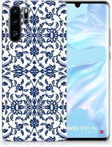Huawei P30 Pro Uniek TPU Hoesje Flower Blue