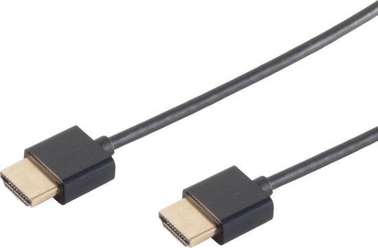 S-Impuls HDMI kabel - dunne uitvoering - versie 1.4 / zwart - 2 meter