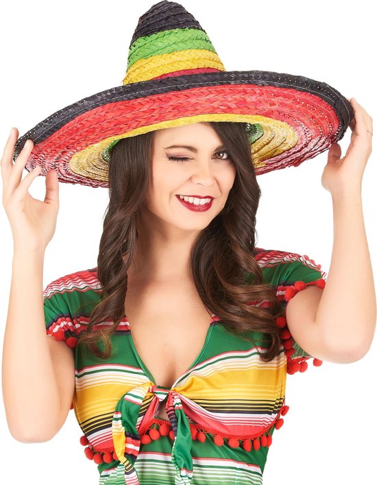 oogsten Tien jaar Interpreteren HOANG LONG - Veelkleurige Mexicaanse sombrero voor volwassenen - Hoeden >  Strohoeden | bol.com