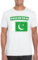 T-shirt met Pakistaanse vlag wit heren XL