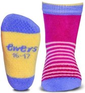 Ewers anti-slip sokken krabbelfix streepjes roze 16-17
