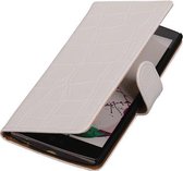 LG Nexus 5X - Croco Wit Booktype Wallet Hoesje