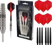Pentathlon - T1 Rood 23 gram 90% Tungsten – dartpijlen – inclusief bijpassende – darts shafts – en – darts flights