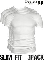 Beeren | T-Shirt | Ronde Hals | MAAT XL | 3-Pack | Wit | Slim Fit
