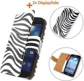 TCC Luxe Hoesje Samsung Galaxy Express 2 Book Case Flip Cover G3815 - Zebra