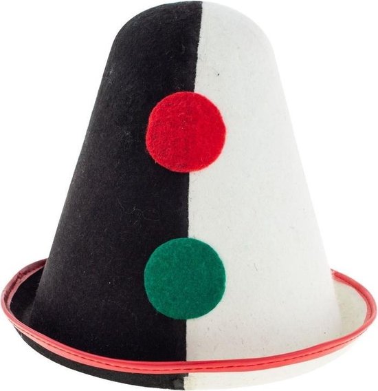 Luchtvaart Regelmatig gas Clowns verkleed hoed zwart/wit voor volwassenen - witte clown - Pierrots  hoeden -... | bol.com