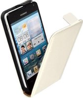 Huawei Ascend Y300 Lederlook Flip Case hoesje Wit