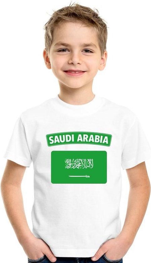 Saudi-Arabie t-shirt met Saudi Arabische vlag wit kinderen 110/116