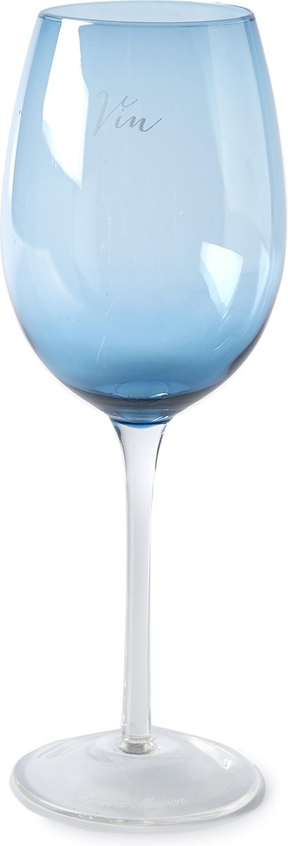 geest Automatisch terug Riviera Maison - Santorini Wine Glass - blauw - Wijnglas - Glas | bol.com