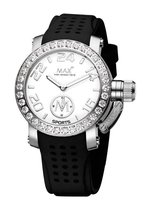 Max Sports 5 MAX549 Horloge - Siliconen band - Ø 36 mm - Zwart / Zilverkleurig / Wit