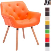 Clp Cassidy Eetkamerstoel - Kunstleer - Oranje - Kleur onderstel : natura (eiken)