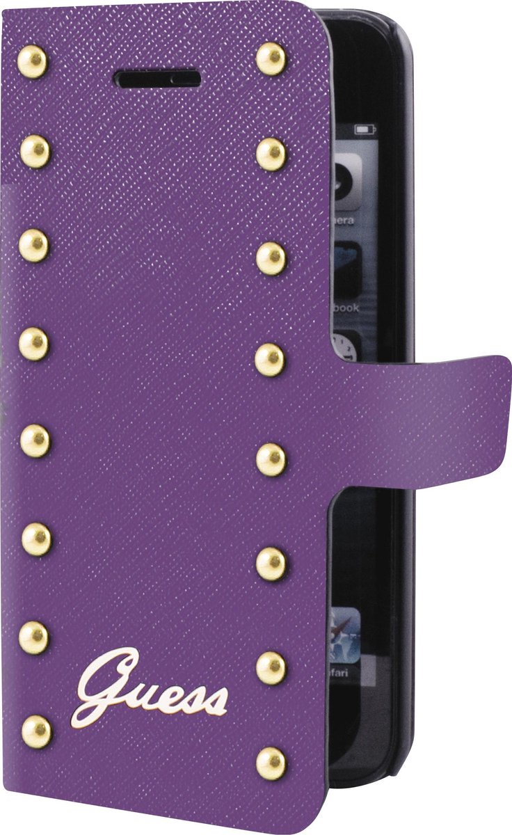 iPhone 5S/5 hoesje - Guess - Paars - Kunstleer